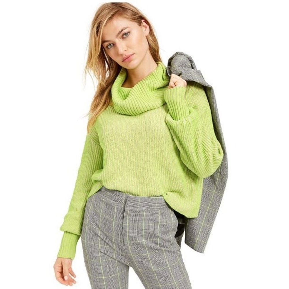 Becca Tilley X Bar III Cowl-Neck Cropped Sweater